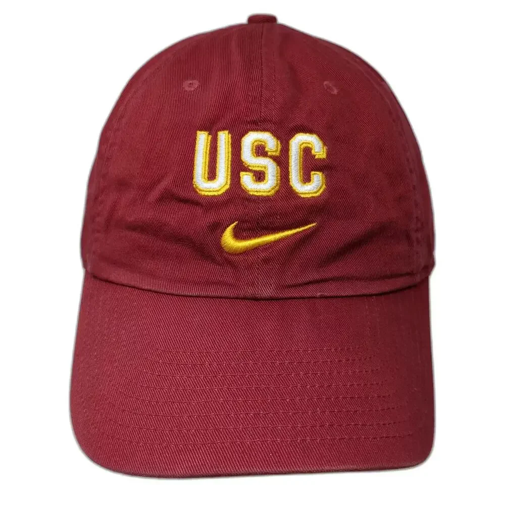 Nike USC Trojans NCAA Red Baseball Cap One Size Heritage86 Strapback Logo Hat